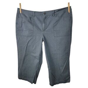 Gloria Vanderbilt Chino Crop Pants Plus Size 22W 22 Capris Grey Gray Womens